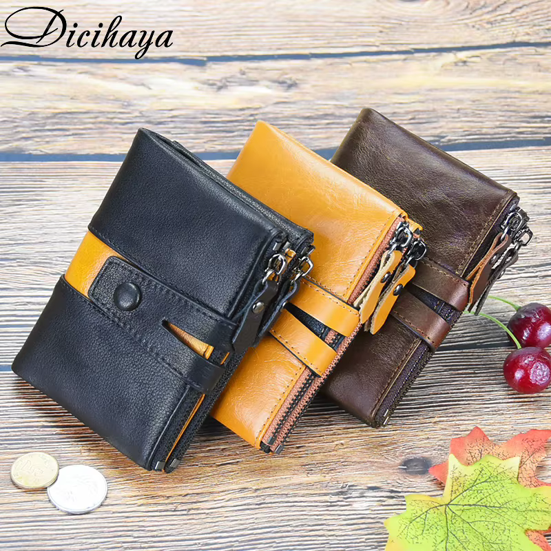 Portefeuille en cuir véritable pour homme