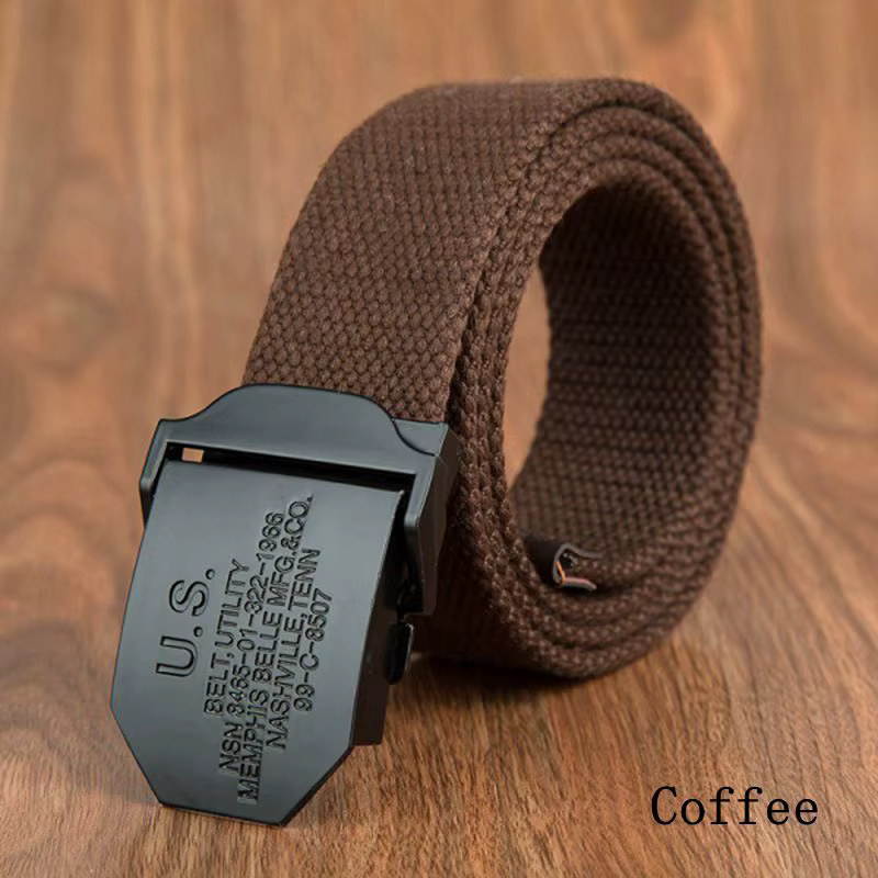 Ceinture noire pour homme avec boucle américaine