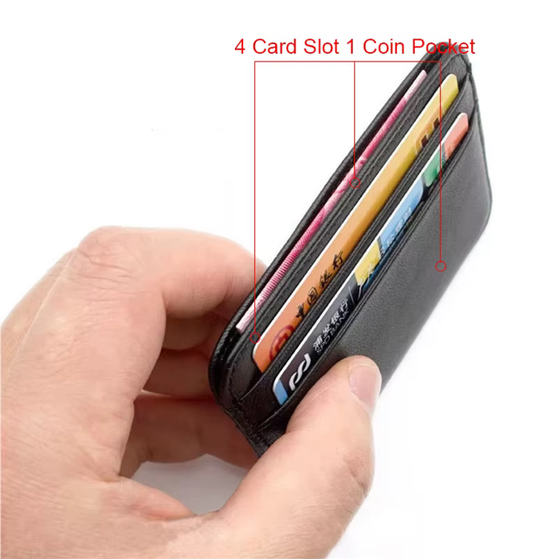 Porte-cartes en cuir véritable, portefeuille de luxe pour cartes, porte-cartes de visite, portefeuille fin et petit, sac à cartes en peau de mouton pour hommes et femmes