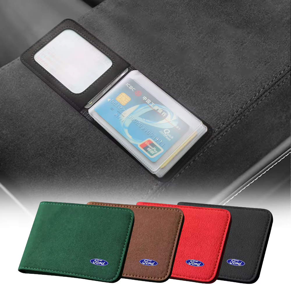 Porte-documents de voiture ultra fin en cuir gaufré