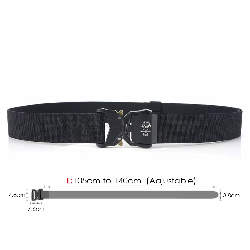 VATLTY 140cm ceinture élastique pour hommes en alliage d'aluminium boucle à dégagement rapide