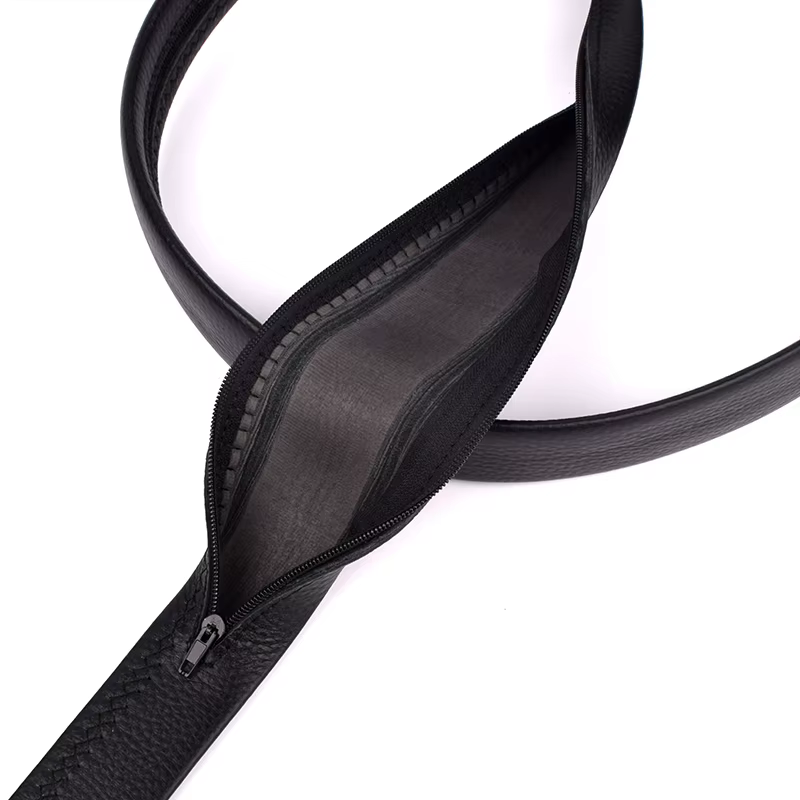 Ceinture antivol en cuir véritable pour hommes et femmes