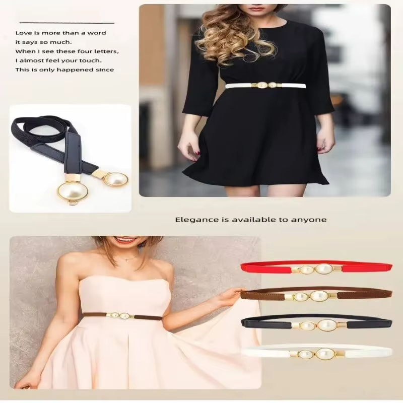 Ceinture de taille fine à breloque rétro élégante pour robe