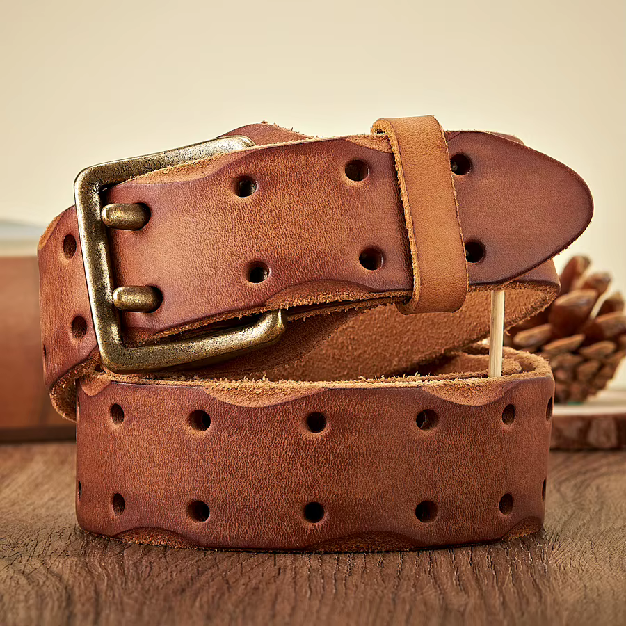 Ceinture en cuir d'origine épaisse Vintage hommes large