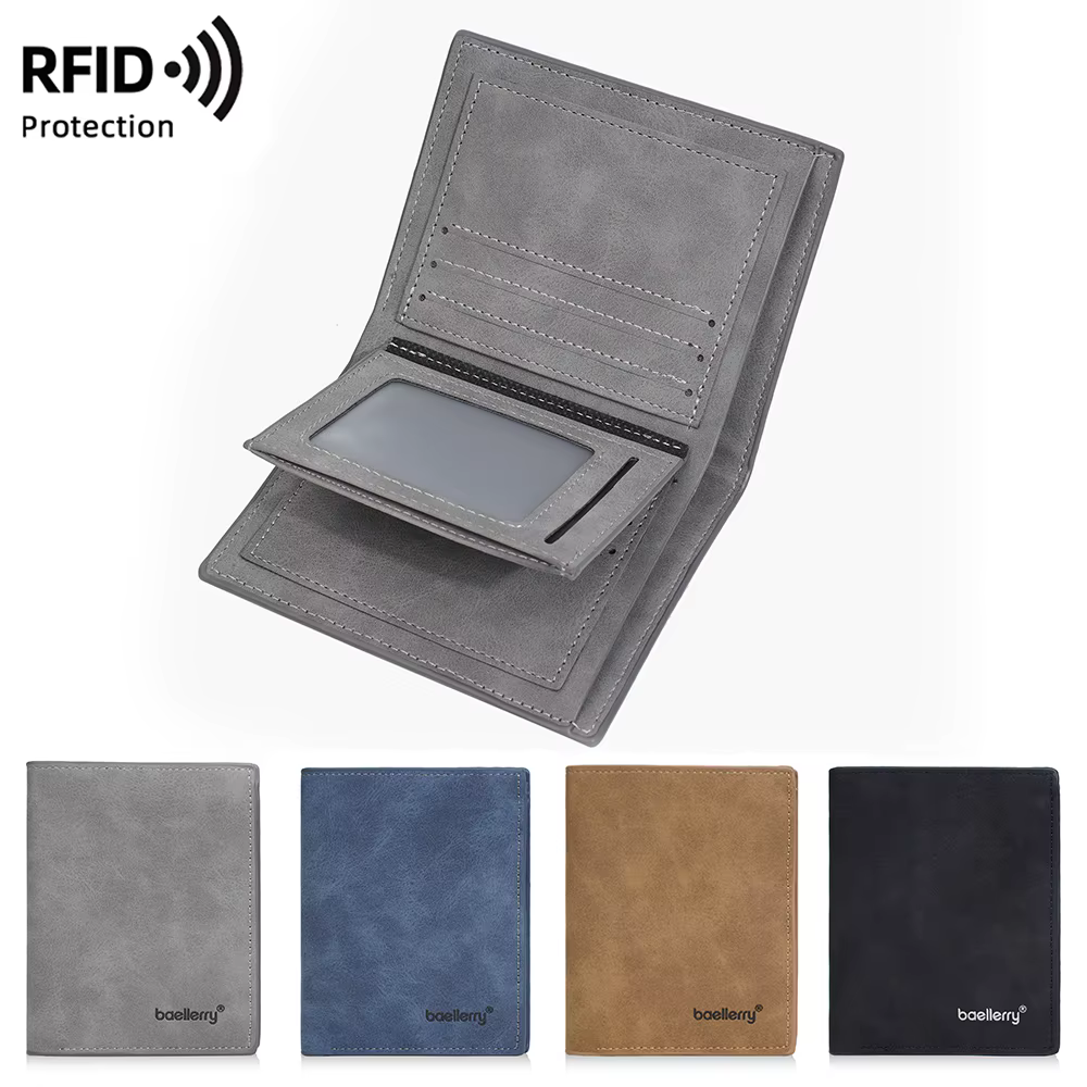 Baellerry haute qualité hommes court portefeuille porte-Photo Simple mince mâle porte-monnaie porte-cartes et