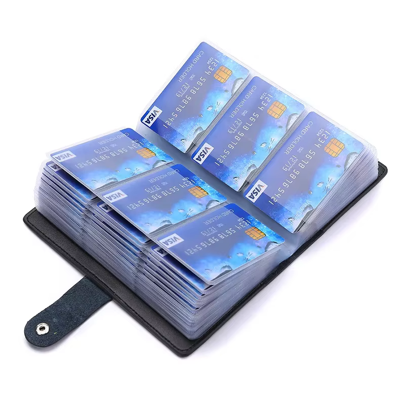 Porte-cartes en cuir de très grande capacité pour hommes