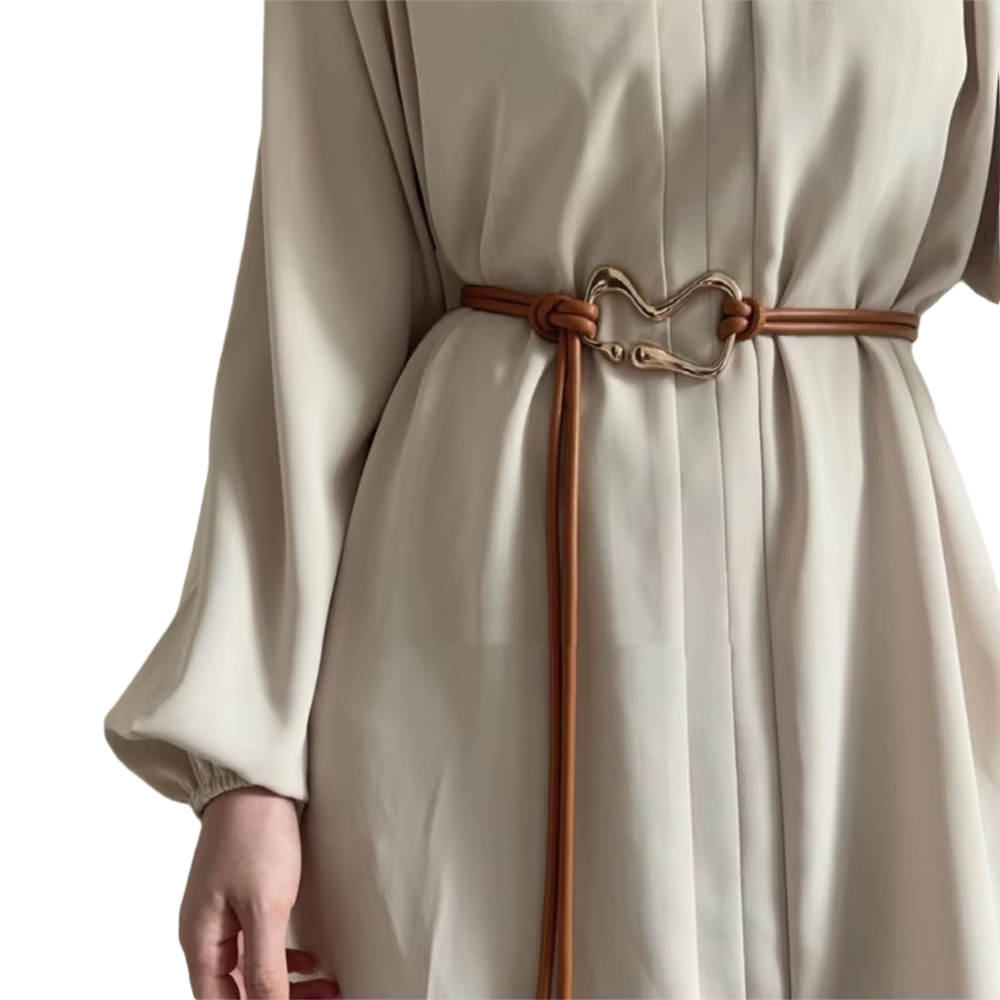 Ceinture fine en cuir PU pour femmes