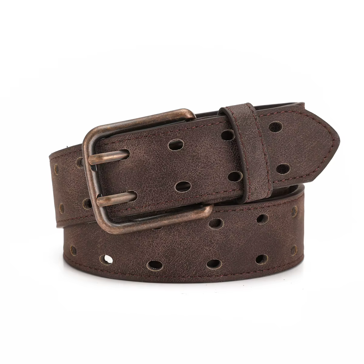 Une ceinture décontractée à boutons pour hommes et femmes, du même style, une ceinture rétro en PU.