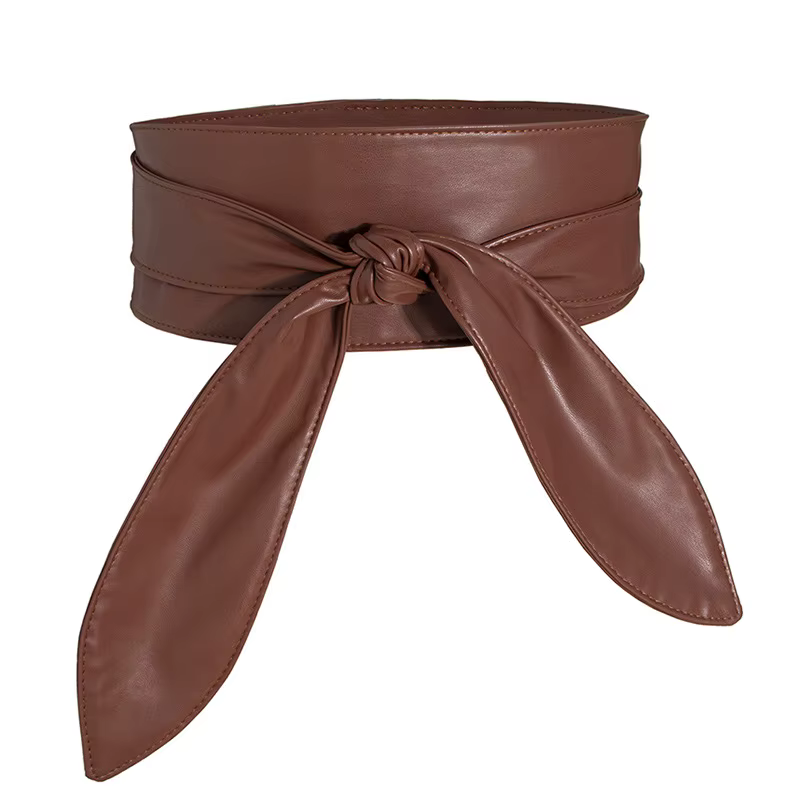Ceinture double largeur pour femme douce et polyvalente avec papillon - rubans à nœud, extra - longue et cravate - capable
