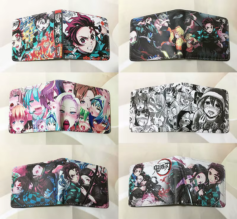 Demon Slayer: Kimetsu No Yaiba Anime périphérique court portefeuille zéro portefeuille étudiant hommes et femmes Simple portefeuille