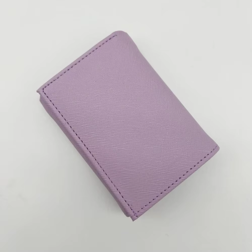 Porte-monnaie portable à trois volets avec boucle anti-perte