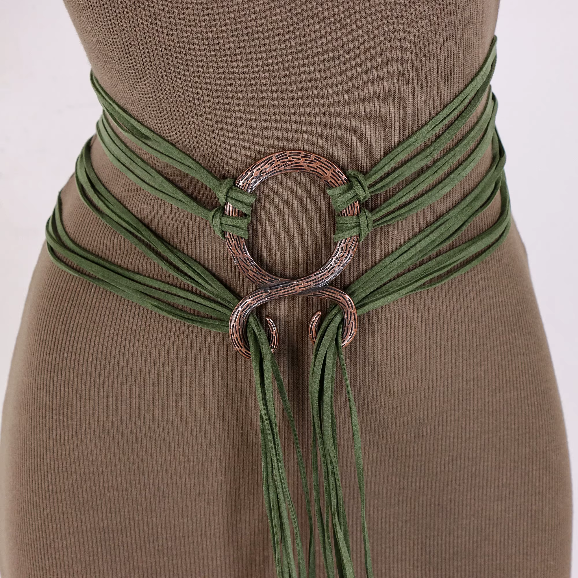 Ceinture nouée à anneau de corde longue médiévale pour femmes