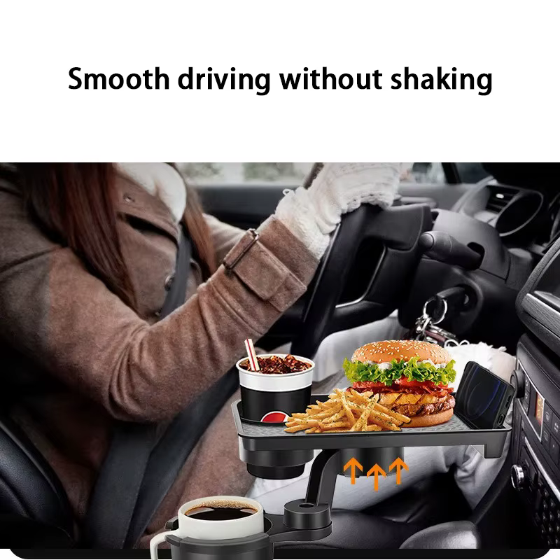 Plateau porte-gobelet universel pour voiture, avec double porte-gobelet, Table organisée, plateau alimentaire pour voiture, support de boisson Portable et réglable