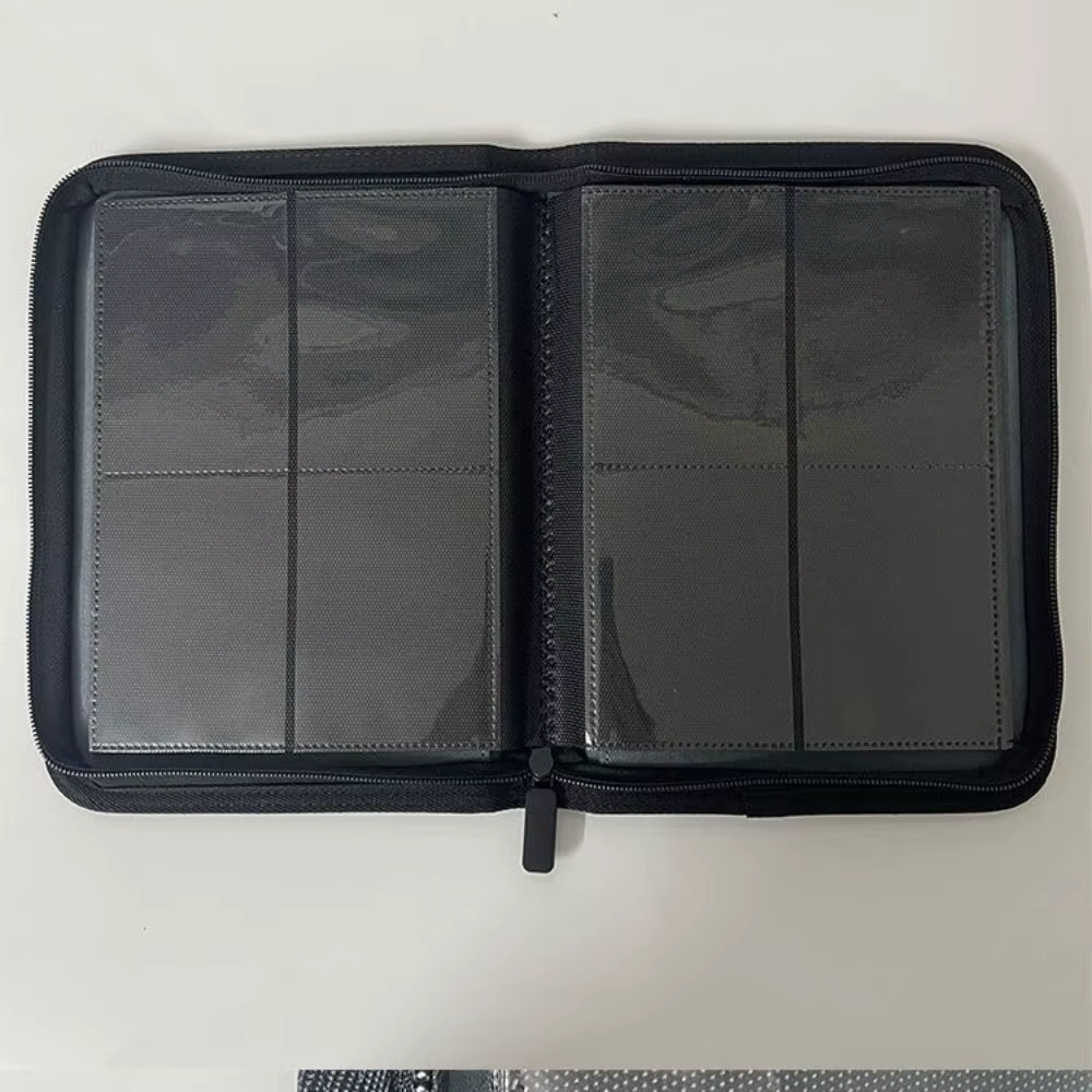 Classeur à cartes à 4 poches, 160 fentes pour cartes, porte-cartes à collectionner, livre, couverture en PU, fermeture à glissière, dossier de cartes à chargement latéral, Album