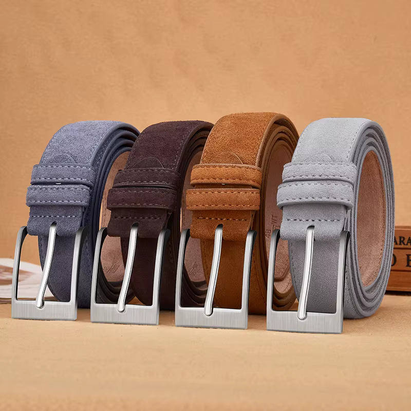 Sude-Ceinture en cuir de vachette véritable pour homme et femme