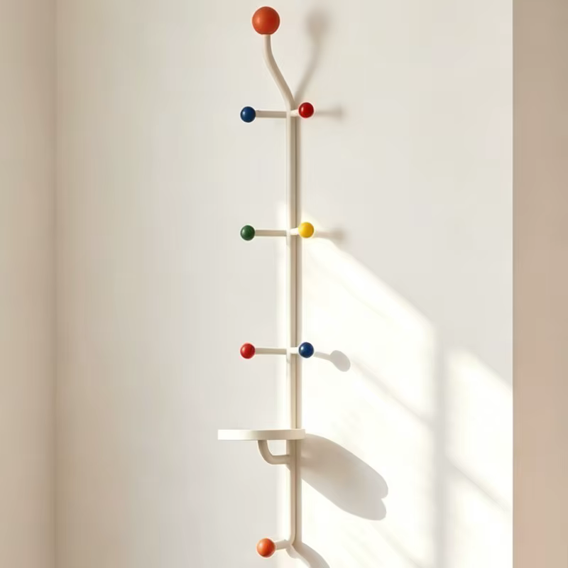 Porte-manteau mural vertical moderne avec boules colorées, porte-chapeaux pour hall d'entrée, avec plateau de rangement, décoration intérieure, étagère à sacs pour chambre
