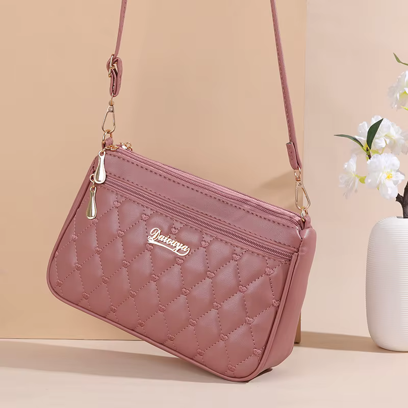 Sacs à bandoulière en cuir PU avec fermeture éclair pour femme