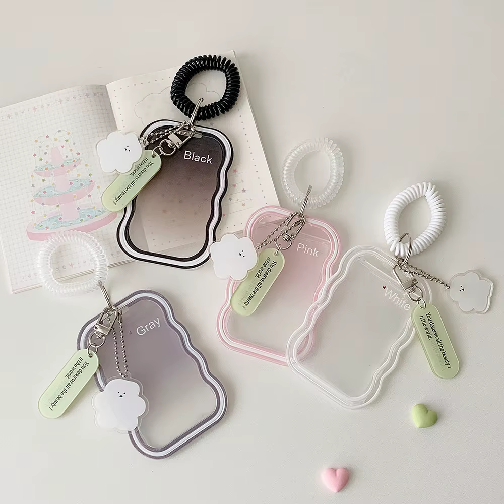 Porte-carte à motif ondulé Simple de Style coréen