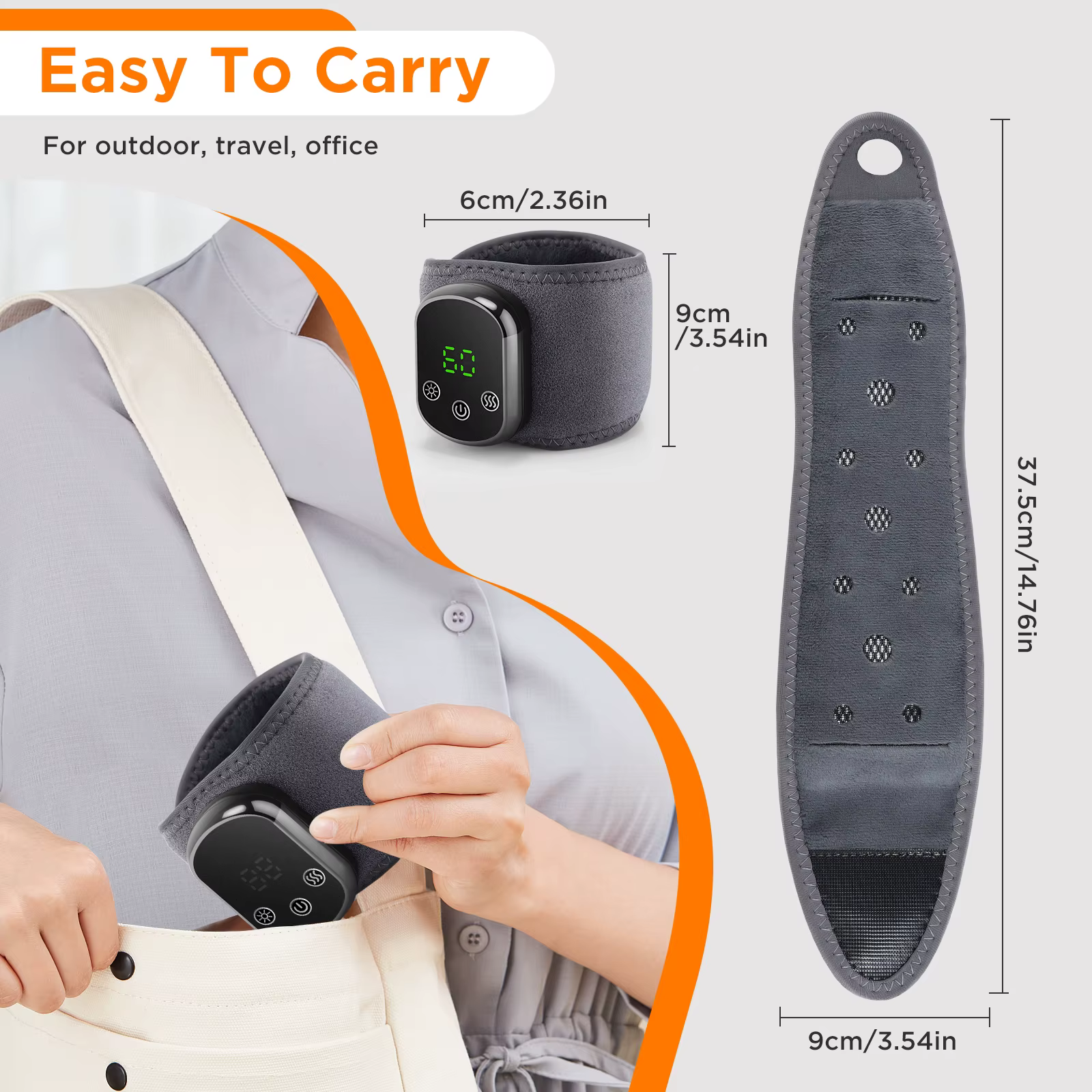 Masseur chauffant pour poignets et pieds pour le confort à domicile, enveloppe chauffante sans fil pour poignets avec 5 modes de chaleur et 3 modes de vibration, ceinture de massage pour chevilles