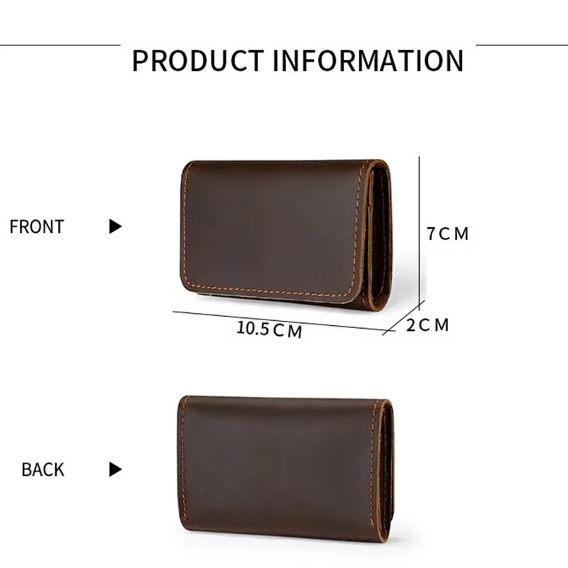 100% cuir Vintage porte-carte hommes