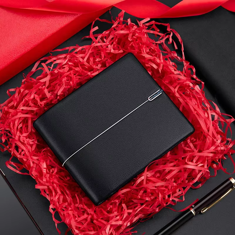Portefeuille court en cuir de vache souple pour hommes