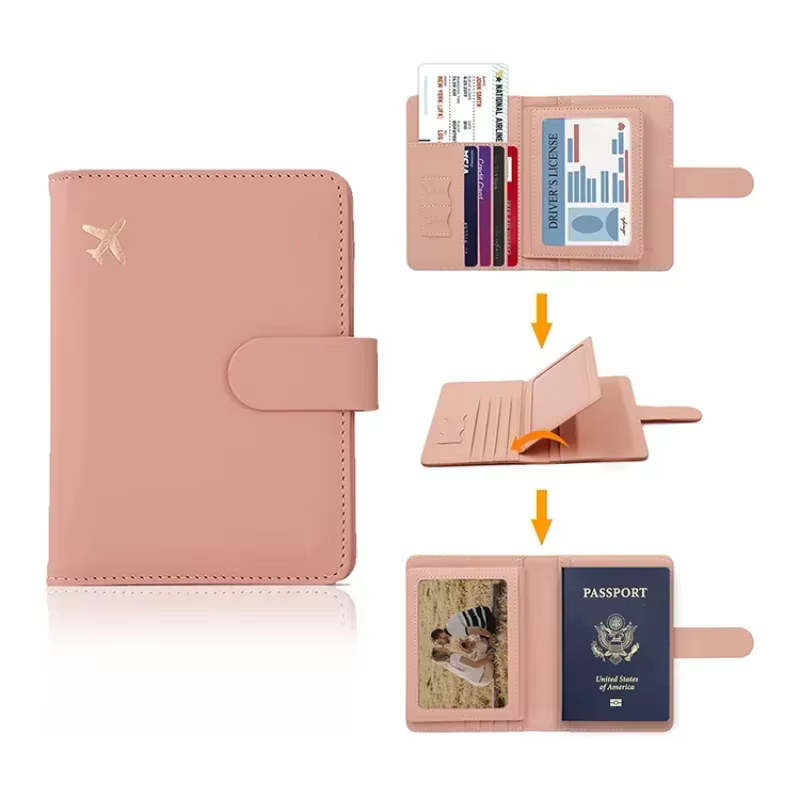 Couverture de passeport en cuir PU pour hommes et femmes