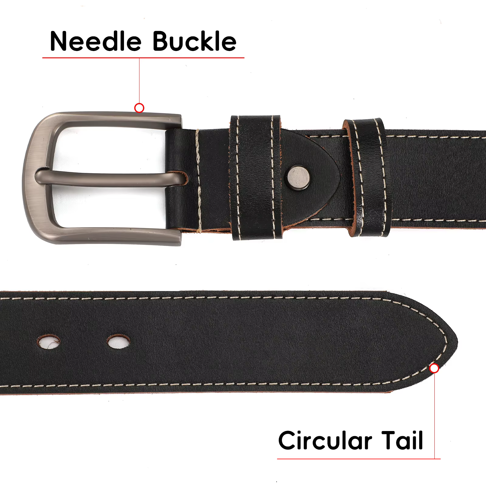 Ceinture rétro en cuir pour hommes