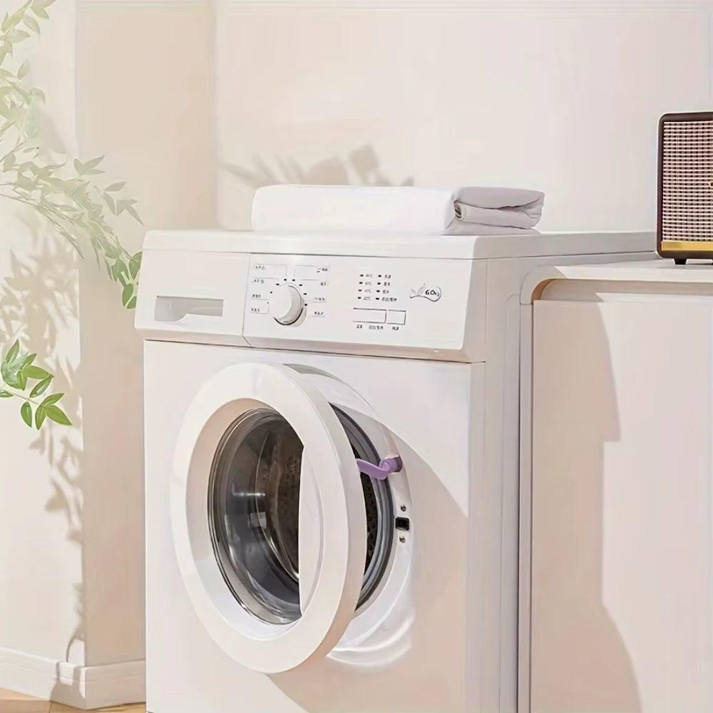 1 serrure de sécurité pour porte de buanderie - ventilée et anti-moisissure, clip de protection pour machine à laver et baignoire, 0,79x3,94 pouces