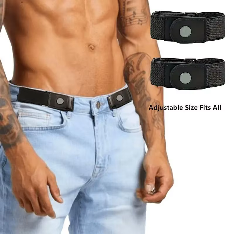 2 pièces/ensemble sans boucle ceinture élastique pour femmes hommes unisexe