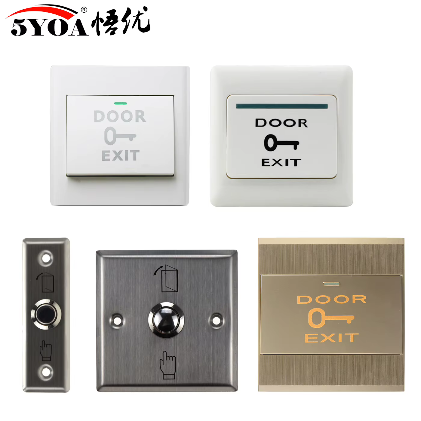 Bouton de sortie de porte, interrupteur poussoir sans contact pour système de contrôle d'accès, serrure électronique intégrée au mur