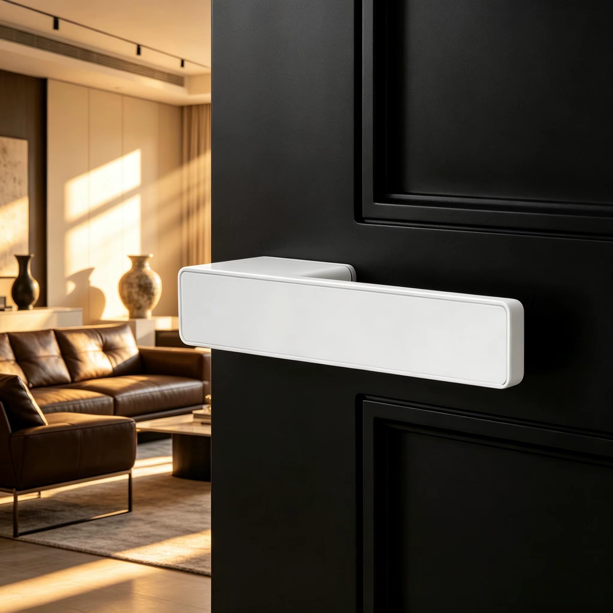 Serrure de porte domestique, au design élégant. Porte intérieure en bois pour chambre et bureau, avec serrure silencieuse, style européen, français, minimaliste, luxe léger