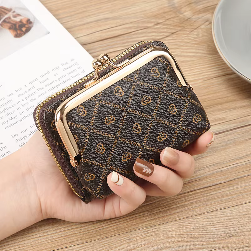 Dames portefeuilles mode fermeture éclair femmes porte-carte portefeuille avec poche à monnaie en cuir imprimé