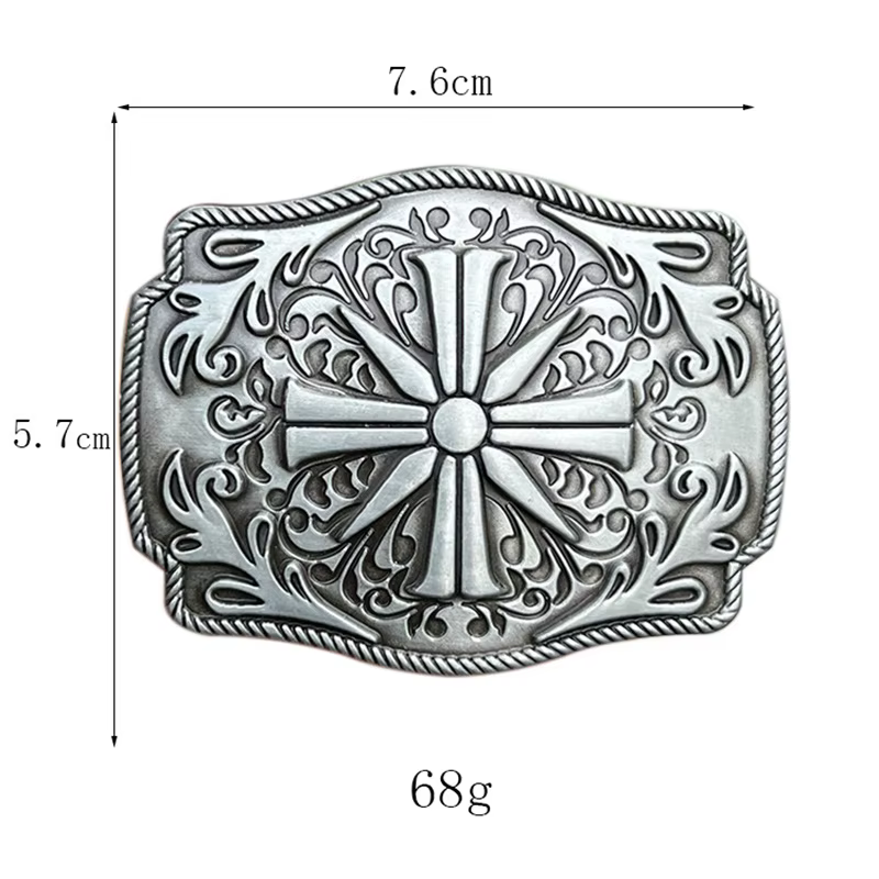 Boucle de ceinture croisée style occidental