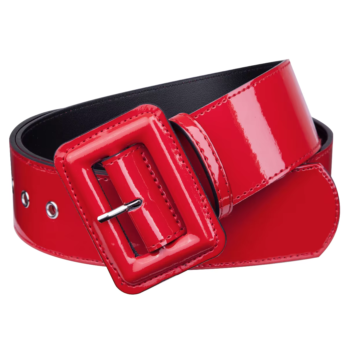 Ceinture large en cuir verni environnemental pour hommes et femmes