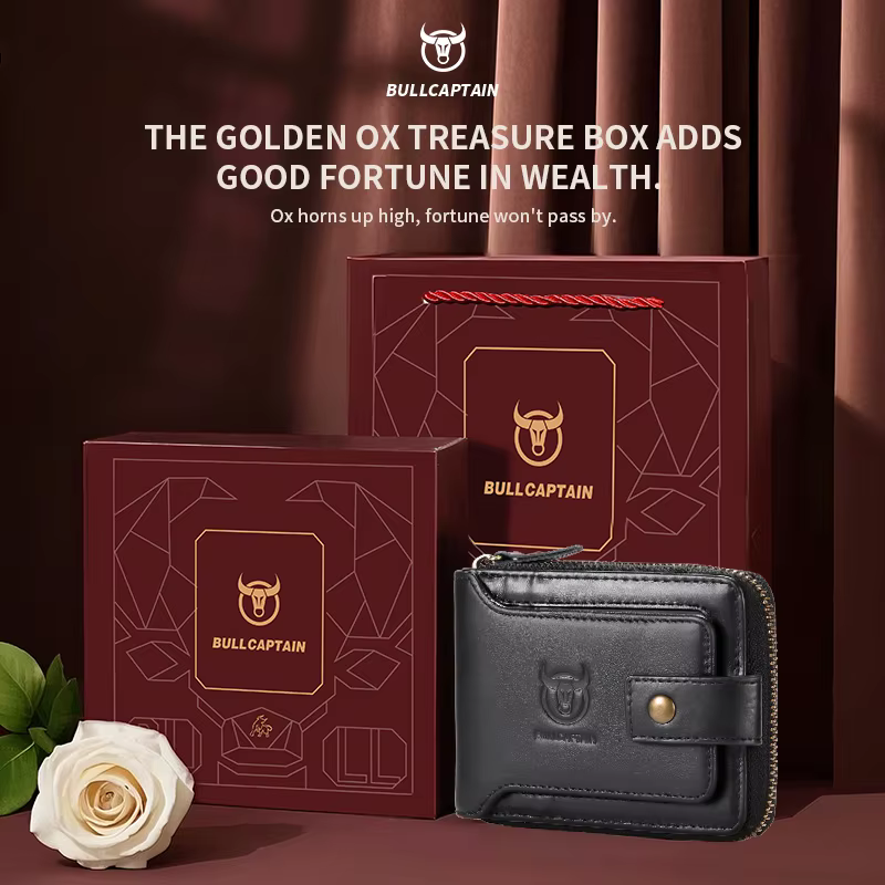 BULLCAPTAIN marque hommes portefeuille en cuir véritable sac à main mâle Rfid