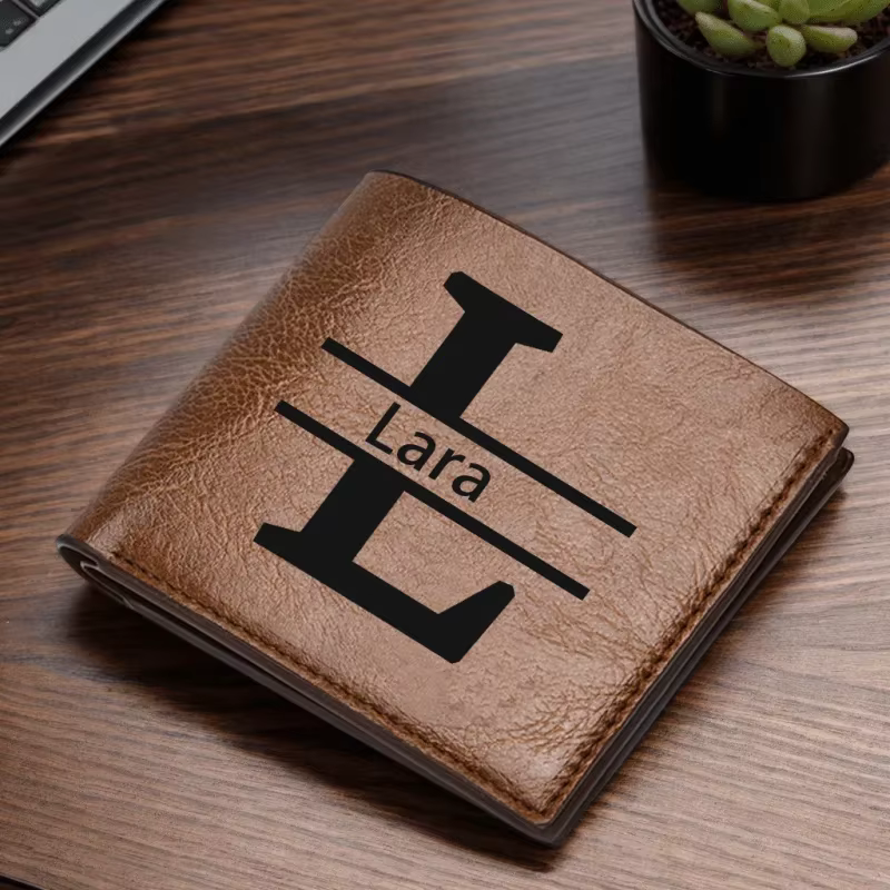 Portefeuille homme personnalisable avec initiales cadeau personnalisé pour mari petit ami papa-anniversaire anniversaire fête des pères noël
