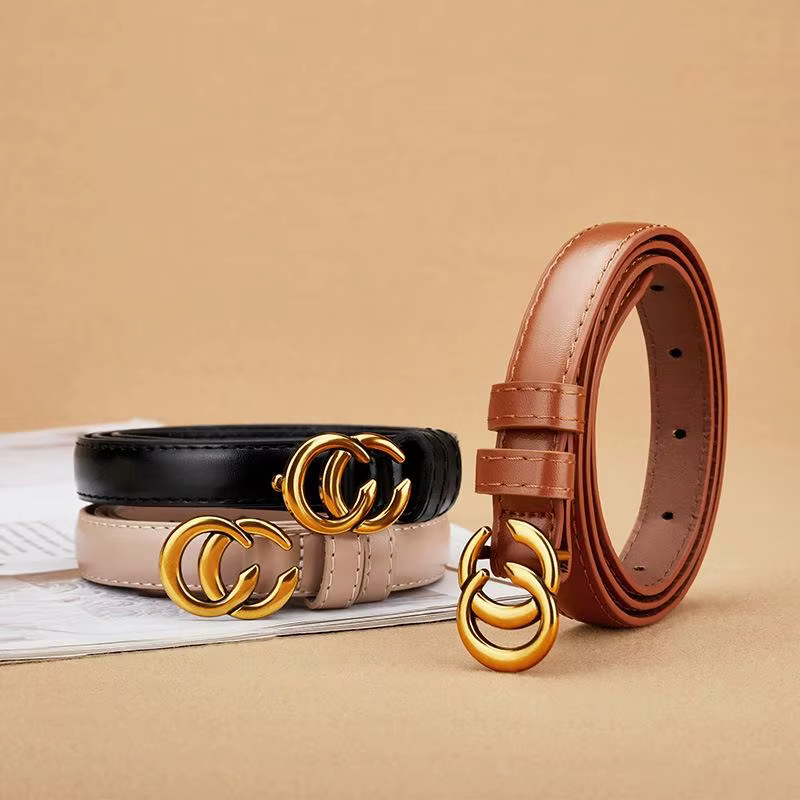 Ceinture en cuir véritable pour femmes avec boucle classique