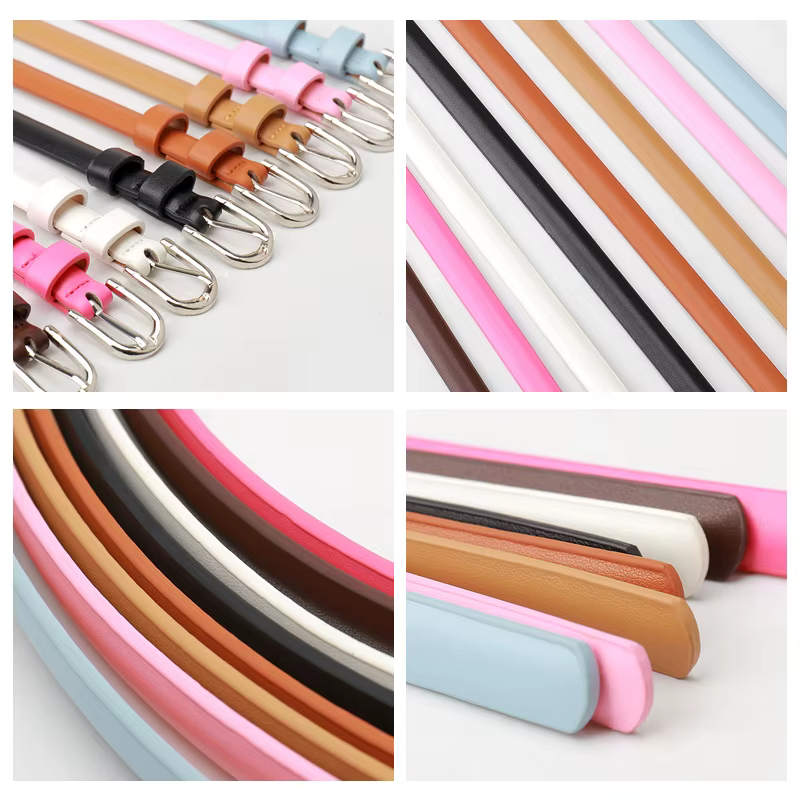 Ceinture fine en cuir PU pour femmes