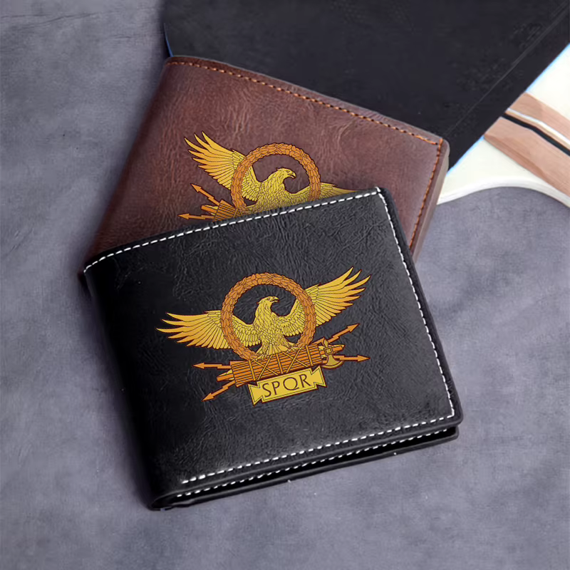 Portefeuille en cuir PU SPOR Eagle Emblem pour homme
