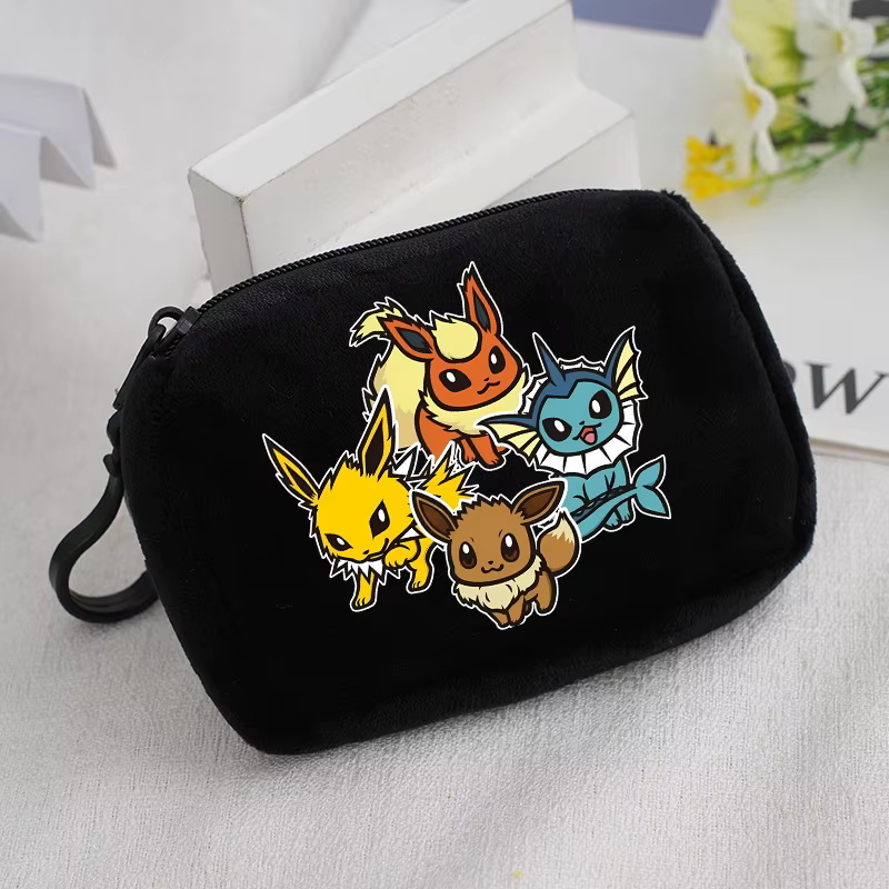 Porte-monnaie Anime Pokémon pour fille et garçon, mini portefeuille court, porte-clés, fermeture éclair, pochette pour femme, porte-cartes d'identité, pochette à monnaie rose, petites trousses de maqu