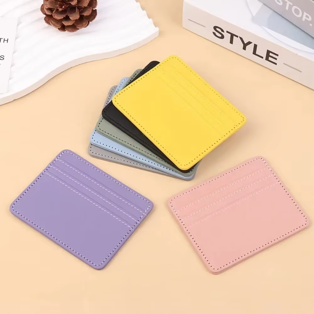 Mini portefeuille en cuir Ultra-fin à 4 fentes