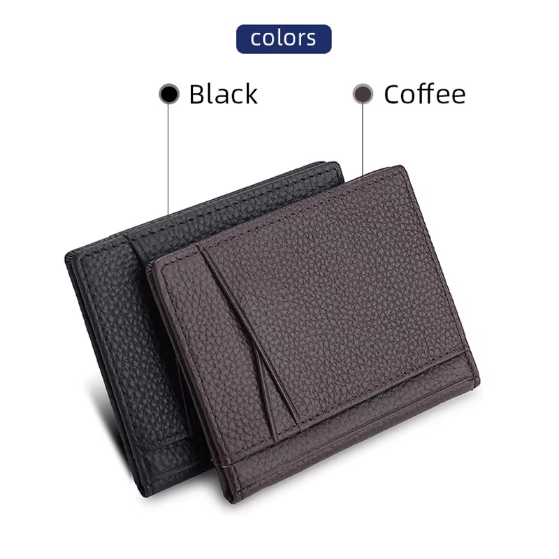 YUECIMIE portefeuille souple Super mince en cuir véritable Mini porte-carte de crédit portefeuilles sac à main
