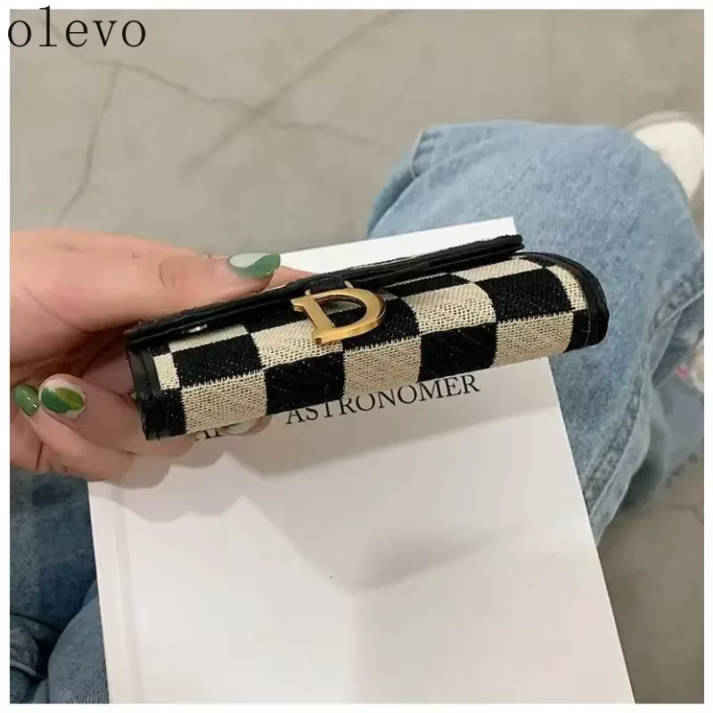 Nouveau noir blanc vérifier exquis haut de gamme multi-porte-carte pour les femmes mince étui à cartes Portable
