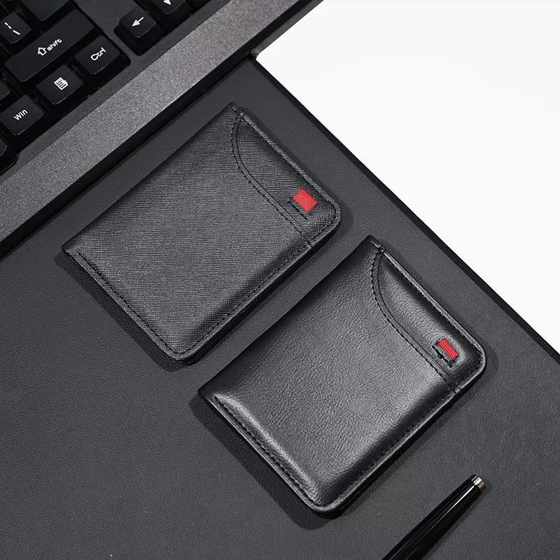 Portefeuille portable super fin en cuir PU, mini porte-cartes de crédit, porte-monnaie, porte-cartes pour hommes, portefeuille fin, petit et court