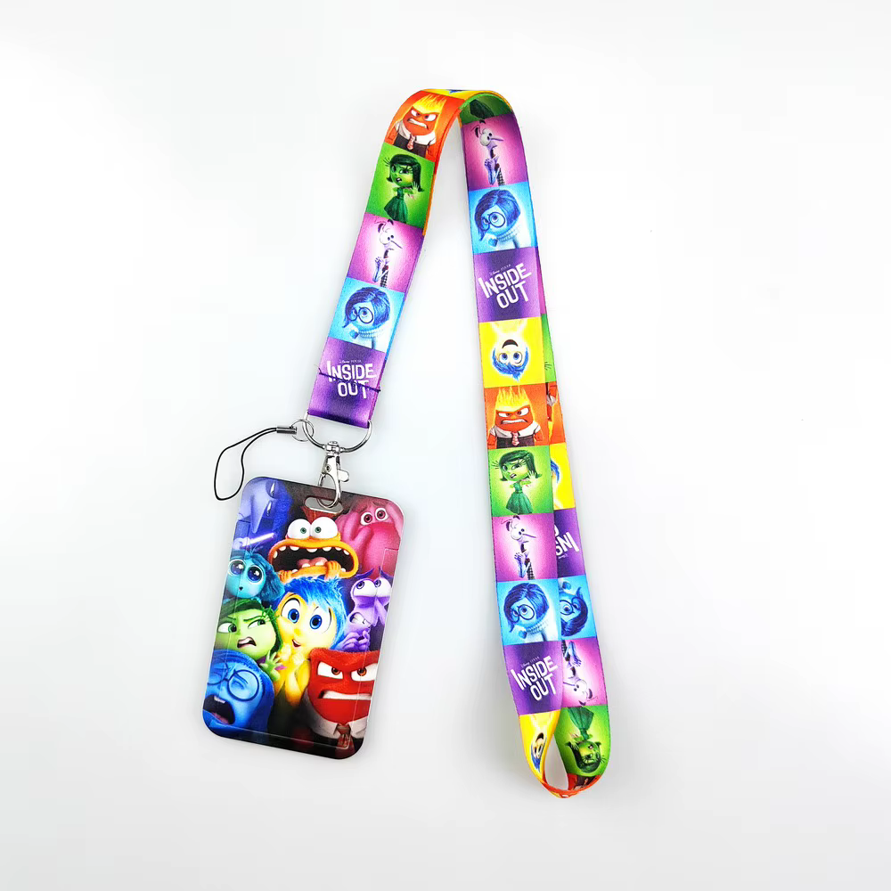 Disney à l'envers dessin animé PVC couverture de carte étudiant Campus suspendu cou sac porte-carte lanière