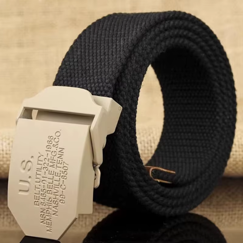 Ceinture tactique pour homme de style western vintage couleur camel, ceinture décontractée pour jeans avec boucle de designer américaine
