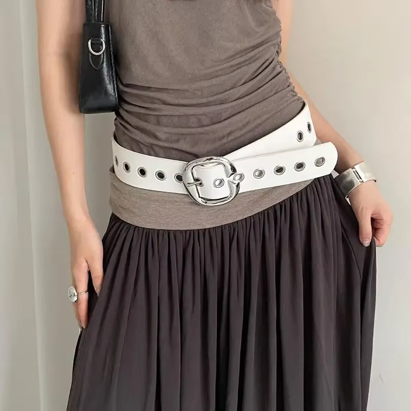 Ceinture large en cuir PU pour femme