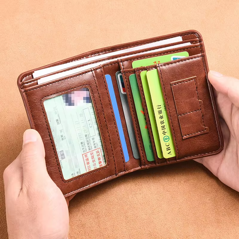 Portefeuille de luxe en cuir PU pour hommes