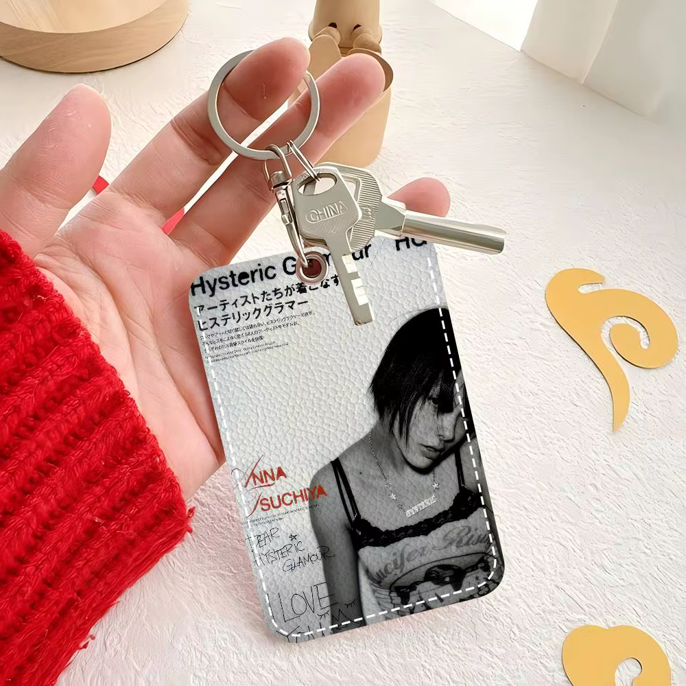 Porte-cartes en cuir moderne H-HystericS Glamour BRAND avec porte-clés – Support fiable pour cartes de bus et de métro
