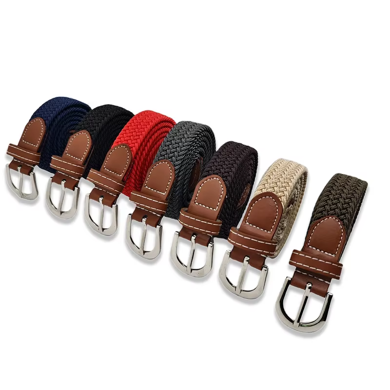 Ceinture élastique en toile unisexe pour sorties décontractées, bande élastique tissée, fête, déplacement quotidien
